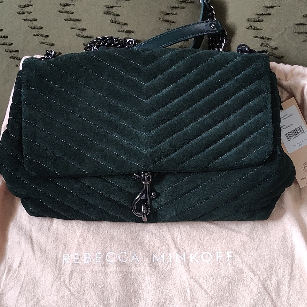Rebecca Minkoff Dark Green Quilted Shoulder Bag